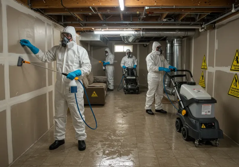 Basement Moisture Removal and Structural Drying process in Scottville, MI